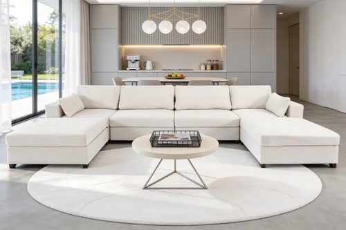 Vista 10 de 113" sofá seccional modular de gran tamaño del asiento profundo, sofá