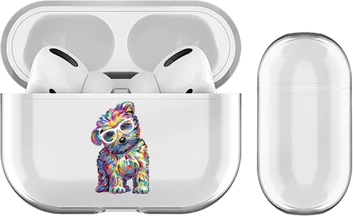 Vista 8 de Head Case Designs P.D. Moreno Basset Hound Dogs - Funda de cristal duro transparente compatible con funda de carga Apple AirPods Pro