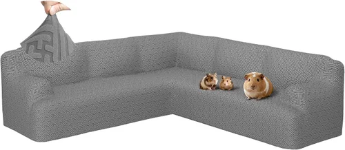Vista 26 de Fundas para sofá seccional en forma de L de 1 pieza, fundas de esquina elásticas para sofá, funda de sofá antideslizante, lavable, fundas de sofá