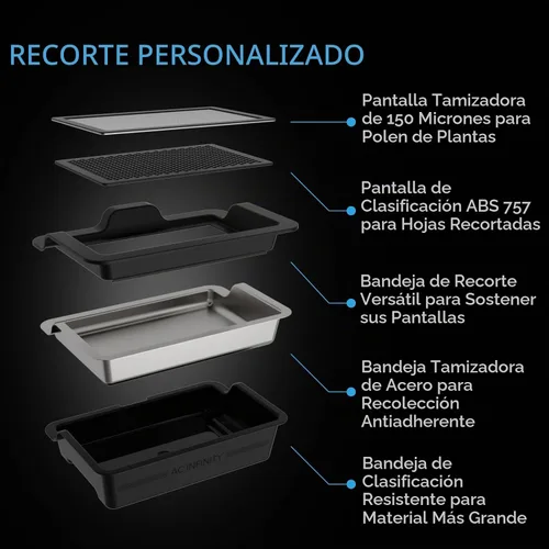Vista 3 de AC Infinity Sistema de bandeja de recorte grande de 20 pulgadas, kit intercambiable de 3 bandejas y 2 pantallas, diseñado ergonómicamente