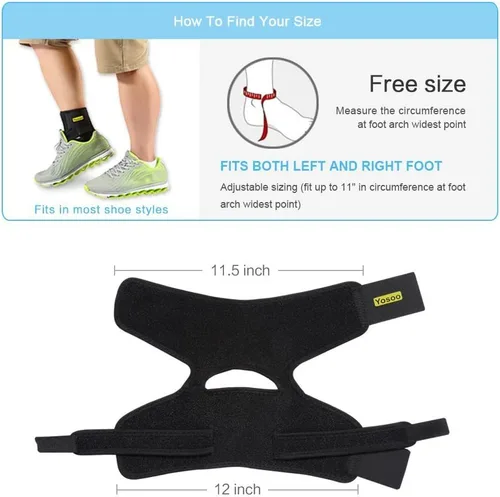 Vista 5 de Yosoo Health Gear Yosoo - Tobillera de neopreno transpirable ajustable de compresión para tendones de esguince de tobillo, talla única, color negro