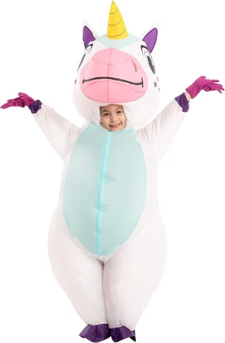 Vista 2 de Disfraz inflable unisex de cuerpo completo con diseño de unicornio para niños