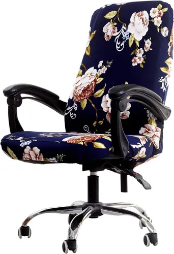 Vista 27 de WOMACO Fundas para Silla de Oficina Estampadas, Funda Elástica para Silla de Computadora Funda Universal para Silla de Jefe Estilo Simplismo Moderno