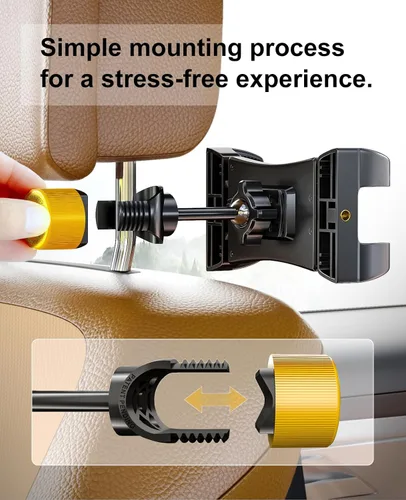 Vista 6 de LINCO Soporte para tablet para asiento trasero – Soporte ajustable para iPad para coche – Soporte de tableta de coche para viajes – Se adapta a