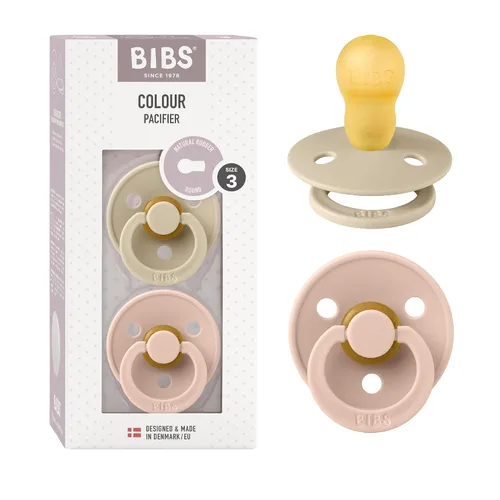 Vista 170 de BIBS - Paquete de 2 chupetes para bebés, goma natural libre de bisfenol A (BPA), hechos en Dinamarca, para niños de 0-6 meses, azul pastel