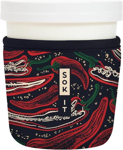 Vista 53 de Sok It IceCreamSok - Funda de neopreno aislada (flores abstractas, pintas de helado cónicas)