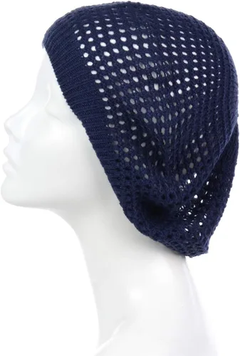 Vista 6 de BYOS - Gorro de boina de ganchillo con corte abierto y ligero
