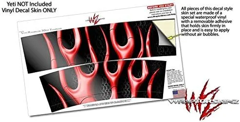 Vista 3 de Vinilo Wrap para Yeti Rambler vaso – 30 oz metal Llamas Rojo Por wraptorskinz