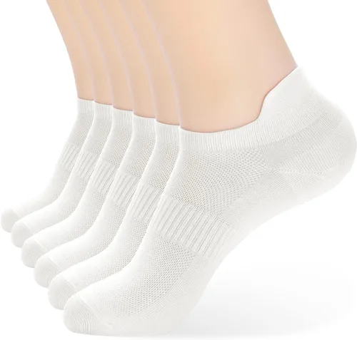 Vista 25 de ATBITER Calcetines de tobillo para mujer, delgados, atléticos, de corte bajo, con lengüeta en el talón, 6 pares 12 pares 4blanco+4negro+4gris
