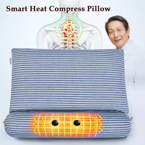 Vista 4 de Cervical Pillow, Ergonomic Side Sleeper Pillow in 20 Kinds Fillings, for Father's Day, Mother's Day, Valentine's Day, [a] Blue and White
