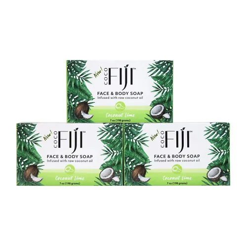 Vista 22 de Barra de jabón Coco Fiji para cara y cuerpo infundida con aceite de coco orgánico, Awapuhi Seaberry, aceite esencial, jabón natural para hidratar