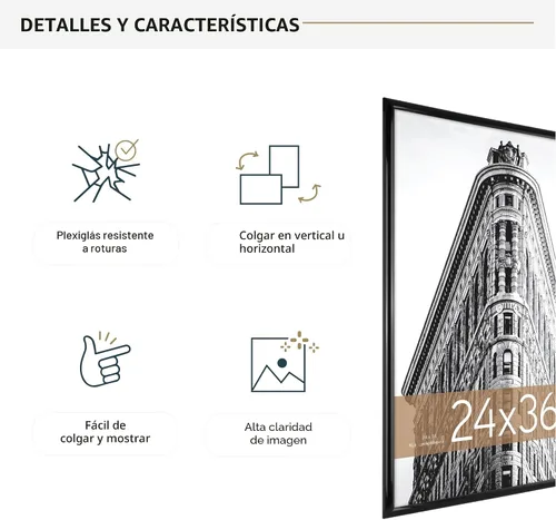 Vista 6 de MCS , Negro 24 x 36 pulgadas trendsetter cartel marco, 24 x 36