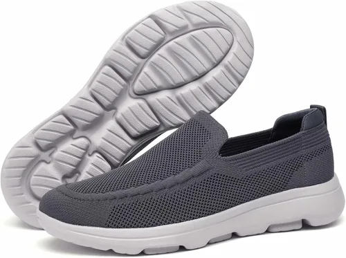 Vista 5 de konhill Mocasines sin cordones para hombre, tenis casuales de malla