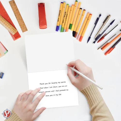 Vista 6 de Tarjetas de felicitación y sobres "You're Amazing" – Elegantes saludos plegables de agradecimiento, aliento y agradecimiento para amigos