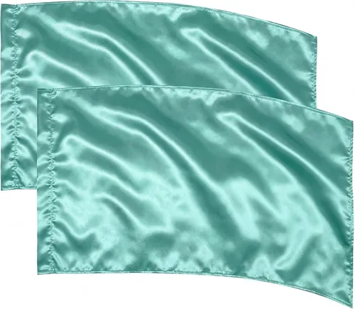 Vista 10 de Jecery 2 banderas de protección de color de 36 x 54 pulgadas, de poliéster, rectangular, curvada, color sólido, banderas de adoración para danza al