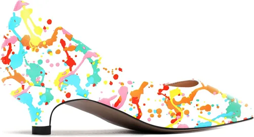 Vista 5 de WAYDERNS Zapatos de tacón bajo mate para mujer, con puntera puntiaguda, 1.5 pulgadas