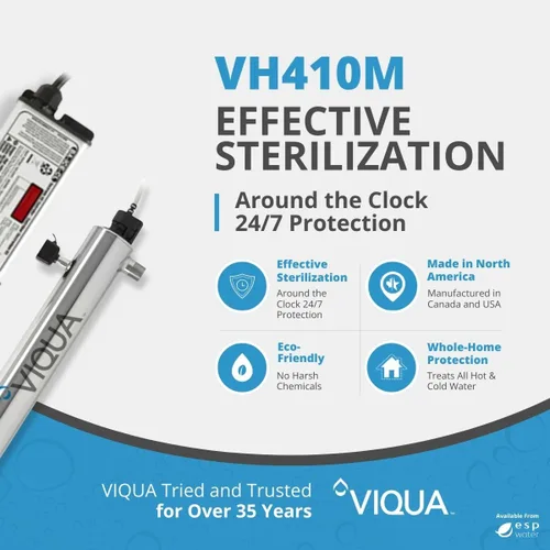 Vista 2 de VIQUA Sistema de tratamiento de agua UV VH410M, caudal de 18 GPM
