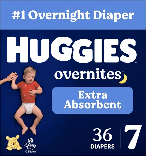 Vista 16 de Huggies Pañales Overnites: pañales para bebé, talla 6 (35+ libras), 72 unidades, el embalaje puede variar