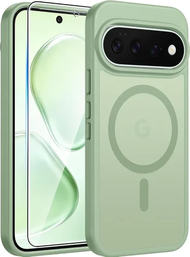 Vista 270 de FNTCASE Funda para iPhone 17 Pro: Fundas delgadas translúcidas de color azul claro compatibles con MagSafe, protección completa de la cámara