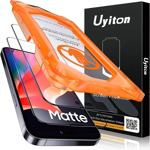 Vista 23 de Uyiton Protector de pantalla de privacidad para iPhone 16 Pro Max, [fácil de instalar] [cero burbujas] de cobertura completa inastillable