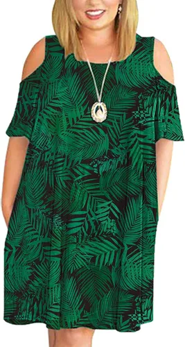 Vista 27 de Kancystore Vestido casual de verano para mujer, talla grande, con bolsillos Albaricoque