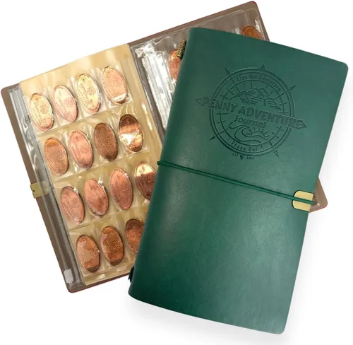 Vista 17 de Pennybandz El Penny Journal tiene capacidad para 146 monedas, el libro definitivo de colección de centavos de recuerdo para tu colección de monedas