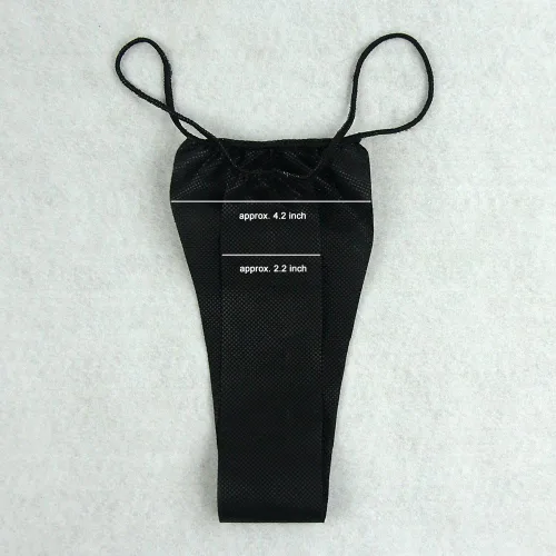Vista 5 de Paquete de 100 tangas desechables para bronceado esterilizante, envueltas individualmente, color negro, Negro