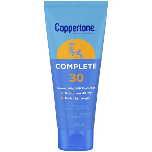 Vista 13 de Coppertone Loción completa de protección solar SPF 50, protector solar facial y corporal, ligero, resistente al agua, 7 onzas líquidas