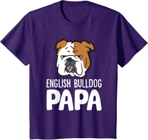 Vista 27 de Camiseta divertida de Bulldog Inglés para papá dueño de perro, Negro