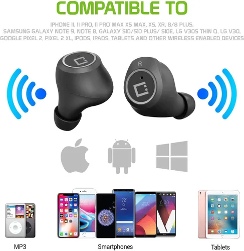 Vista 6 de Los auriculares inalámbricos V5 Bluetooth funcionan para Samsung Galaxy S10/S10e/S10+/S10 Plus/10 5G/Lite con estuche de carga para auriculares
