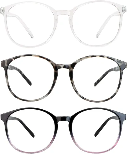 Vista 19 de Gafas presbíopicas multifocales progresivas redondas vintage, gafas de luz anti-azul., Negro
