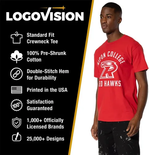 Vista 320 de LOGOVISION Official Collegiate One Color Distressed Logo Short Sleeve for Men & Women T Shirt Collection 3