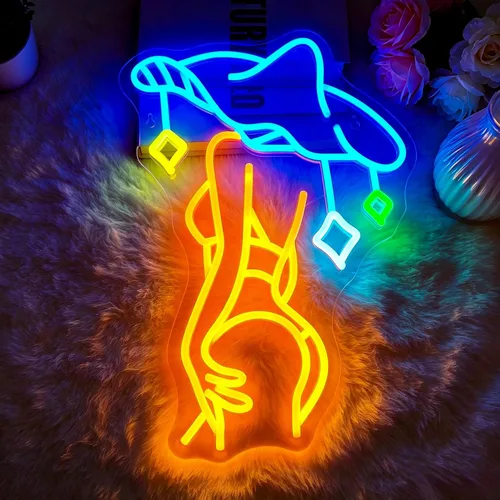 Vista 12 de Letrero de neón de maquillaje con luces LED de neón para decoración de pared, letrero iluminado para salón de belleza, fiesta de cumpleaños, club