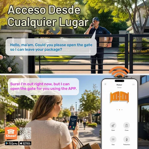 Vista 4 de TMT Clifford 400 - Abridores de puerta automáticos dobles de hasta 20 pies y 950 libras, puerta batiente resistente, abridores de puertas con kit