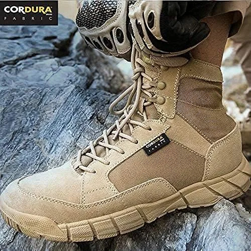 Vista 4 de ANTARCTICA - Botas tácticas militares ligeras de hombre para senderismo, botas de trabajo