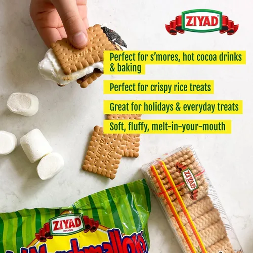 Vista 6 de Ziyad Malvaviscos grandes gourmet Halal, sin cerdo, sin huevos, sin lácteos, sin gluten, ¡perfectos para vacaciones y S'mores! 8.8 onzas
