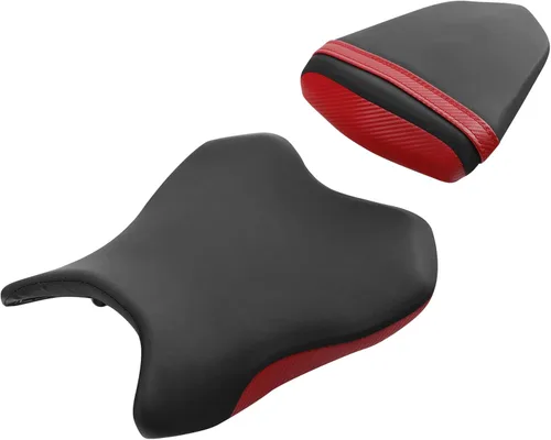 Vista 13 de TCT-MOTORPARTS Fundas de asiento delantero y trasero de motocicleta para Yamaha YZFR6 YZF R6 YZF-R6 2006-2007 (negro y rojo #1)