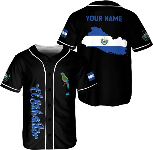 Vista 6 de Parvii Camiseta de béisbol personalizada de El Salvador Orgulloso, camiseta de El Salvador, camiseta de El Salvador, Jersey de El Salvador