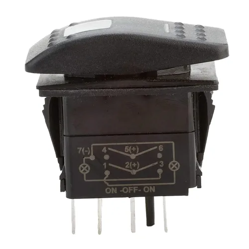 Vista 6 de Amarine Made Interruptor basculante impermeable de 12V 20 amperios On-Off-On de 2 posiciones para barco marino DPDT de 7 pines con 2 lámparas LED