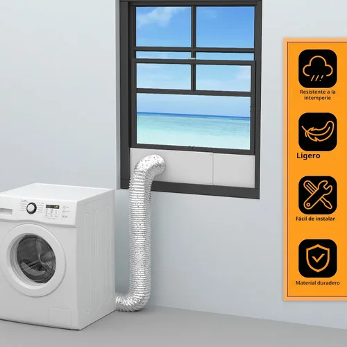 Vista 8 de LBG Products Kit de ventana de ventilación de secadora para manguera de ventilación de secadora de 4 pulgadas de diámetro, kit de placas de sellado