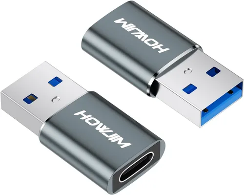 Vista 10 de Paquete de 2 adaptadores USB a USB C, transferencia de datos de carga rápida de 5 Gbps, convertidor de cable tipo C hembra a USB A macho