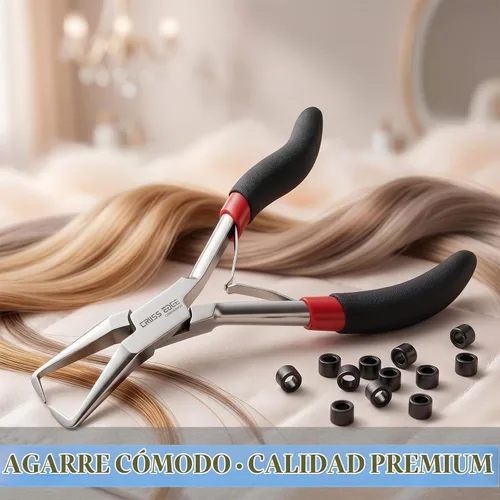 Vista 8 de Herramientas profesionales para extensiones de cabello, alicates para microenlaces y cuentas, removedor de microanillos, abridor de cuentas de 5.5