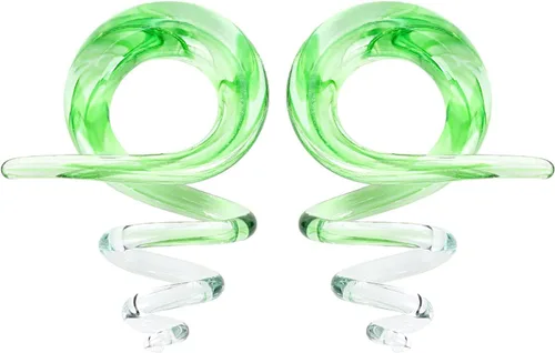 Vista 2 de Oyaface 2 unidades de vidrio para oreja, tapones para la oreja, dilatadores de oído, forma espiral