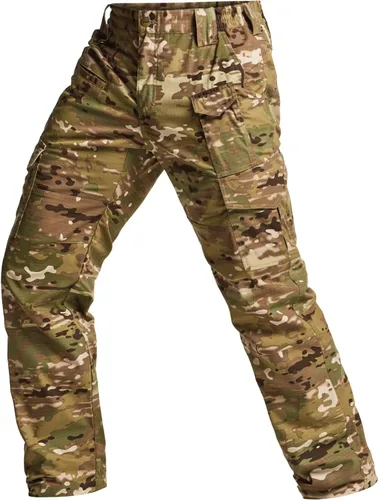 Vista 8 de CQR Men's Flex Ripstop Tactical Pants, Water Resistant Stretch Cargo Pants, Lightweight EDC Hiking Work Pants