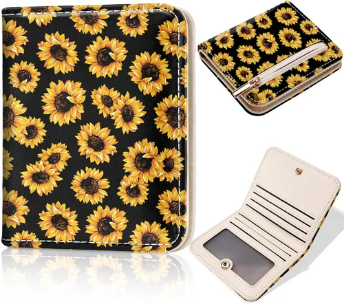 Vista 13 de Toughergun Billetera para Mujeres con Bloqueo RFID, Pequeña, Compacta, Bifold de Cuero de Lujo, Billetera de Bolsillo para Damas, Mini Monedero