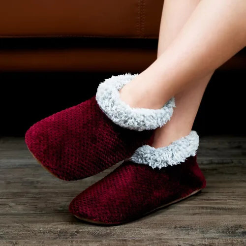 Vista 4 de Pantuflas suaves y mullidas para mujer en interiores, zapatos cálidos y peludos para casa, con forro esponjoso, botines de dormitorio, suela