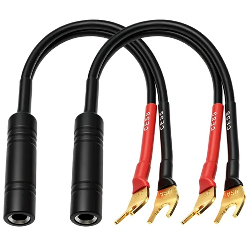 Vista 2 de CNCESS Adaptador de altavoz de horquilla de pala a 1/4 TS, 12 AWG, paquete