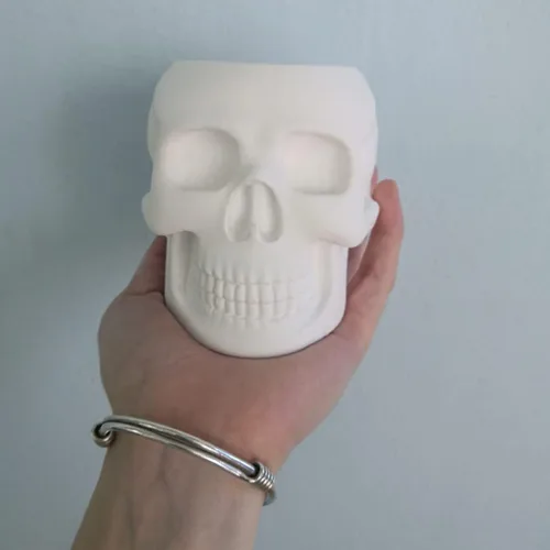 Vista 6 de appuivbt Molde de resina epoxi de calavera para macetas, plantas suculentas, maceta, moldes de cemento, molde de yeso para hormigón, molde