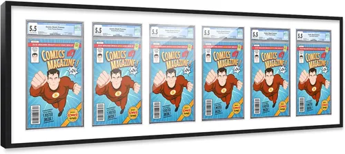 Vista 55 de Poster Palooza Marco de cómics con paspartú para 1 cómic de grado CGC, CBCS o PGX, marco de cómic de bronce para cómic de 8.125 x 13 pulgadas