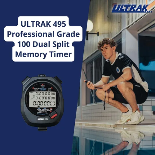 Vista 7 de ULTRAK 495 100 Lap Memory Cronómetro Profesional Negro Visualización Continua del Tiempo del Evento Nuevo